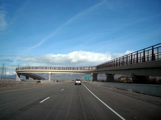 A bicycle/hiking trail parallels most of Utah 67, and that system passes over the freeway via this bridge.