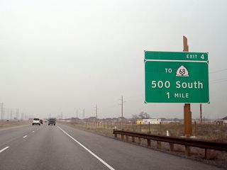 The first exit along Utah 67 north is Exit 4, 500 South east to Utah 68 (Redwood Road) (one mile).