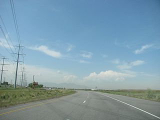A set of 345kV power lines cross over Utah 67.