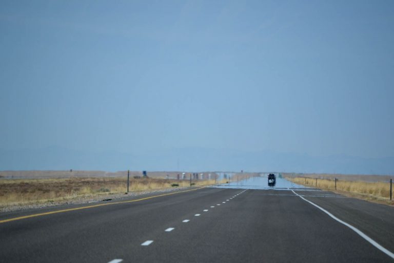 Interstate 80 west crossing the Great Salt Lake Desert