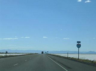 Interstate 80 plies across the Great Salt Lake Desert and vastly empty Bonneville Salt Flats west from Knolls. The initial stretch is over 4,220 feet above sea level.