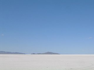 The salt flats extend to the Newfoundland Evaporation Basin east of the distant Silver and Floating Islands.