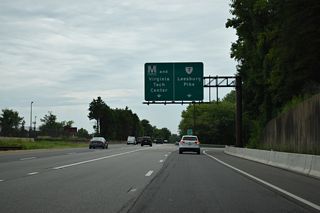 The West Falls Church-VT/UVA Metro Station precedes the wye interchange bringing SR 267 (Dulles Toll Road) east onto Interstate 66.