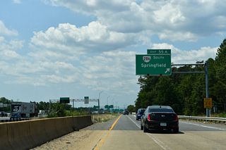 South from Exit 55 A, SR 286 (Fairfax County Parkway) is an expressway to SR 620 (Braddock Road). SR 286 continues southeast to SR 289 (Franconia Springfield Parkway) near Newington en route to Newington.