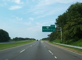 SR 165 follows a 40.72 mile circuitous route around Hampton Roads through portions of Chesapeake, Virginia Beach and Norfolk. SR 165 (Mt. Pleasant Road) stems 0.75 miles east from SR 168 Business (Battlefield Boulevard) to a parclo interchange (Exit 11) with SR 168.