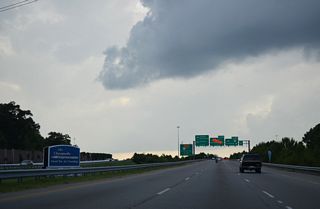 U.S. 17 continues from the Oak Grove Connector (Chesapeake Expressway) onto I-64 (Hampton Roads Beltway) west to George Washington Memorial Highway at Exit 296.