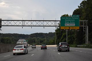 Interstate 495 connects with Clara Barton Parkway over the north banks of the Potomac River in Montgomery County, Maryland. Clara Barton Parkway follows the Potomac River two miles east to Cabin John Parkway (I-495X) at the community of Glen Echo.