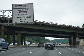 Motorists using the I-495 Express Lanes require an E-ZPass transponder. Commercial trucks are prohibited from the two lane roadway.