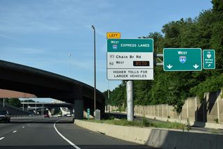 I-66 is a heavily traveled commuter route west through Fairfax County. The Metro Orange Line runs along the median of the freeway west to the Vienna/Fairfax Station.
