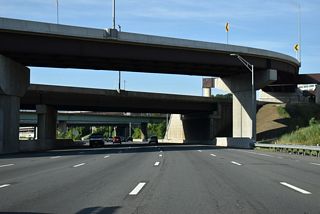 Flyovers join the general travel lanes and Express Lanes for both I-66 and I-495.