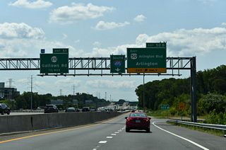 U.S. 50 follows Arlington Boulevard east to Fairview Park, Seven Corners outside Falls Church, and Arlington.