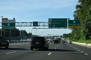 Two exits remain along the Capital Beltway ahead of I-95/395 in 5.5 miles.