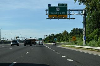 Progressing southeast from Exit 51, SR 650 continues along Gallows Road to Annandale Road and SR 236 (Little River Turnpike).