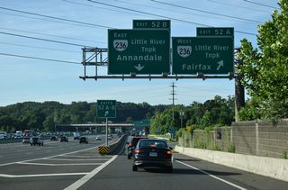 Westward from Exit 52 A, SR 236 meets SR 237 in 2.4 miles at the independent city of Fairfax.
