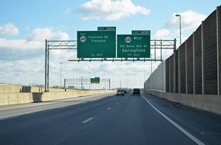 Exit 57A leads southward to Interstate 95 through the multi level interchange (Exits 169B/A) with SR 644 between Springfield and Franconia.