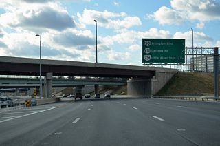 Interstate 495 travels almost due south from I-66, one mile to a cloverleaf interchange with U.S. 50 (Arlington Boulevard).