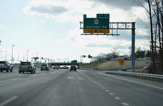 Progressing southeast from Exit 51, SR 650 continues along Gallows Road to Annandale Road and SR 236 (Little River Turnpike).