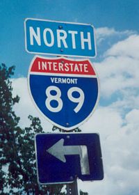 State named shield formerly posted along U.S. 2 east at the parclo interchange (Exit 17) with Interstate 89 in the town of Colchester.