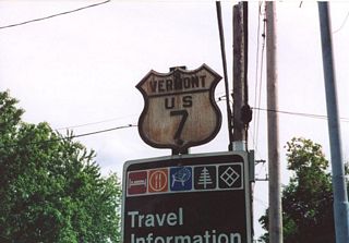 This vintage 18 inch cutout for U.S. 7 was formerly posted along Main Street south near Upper Gilman Street in St. Albans,