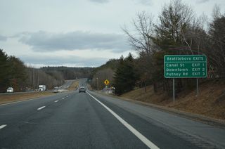 The first of three exits from I-91 in the town of Brattleboro is with U.S. 5 (Canal Street) by Fairview Village.