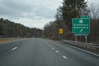 Vermont Route 9 stretches 44.65 miles across the state between New York Route 7 and the United States Navy Seabees Bridge spanning the Connecticut River.