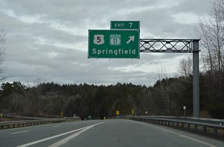 VT 11 follows the Black River northwest from U.S. 5 to the Springfield town center.