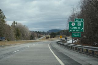 VT 12 branches northwest from U.S. 5 in Hartland to an overlap with U.S. 4 west into Woodstock.