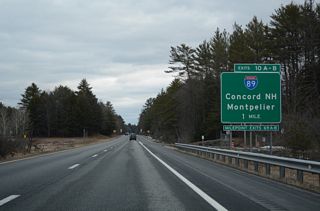 A directional cloverleaf interchange joins Interstate 91 with I-89 at Milepoint Exits 69 A/B.