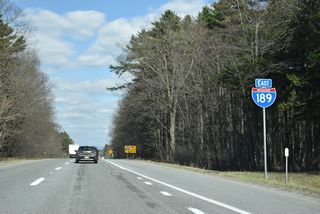 Interstate 189 westbound in South Burlington, Vermont