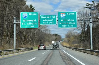 Interstate 189 east separates into three ramps within the next half mile. The first exit joins I-89 south to Williston, Richmond and Montpelier.