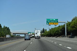 NE 134th Street provides part of a Breezewood connection linking I-5 north with Interstate 205 south.