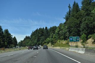 Interstate 5 in southern Washington is part of the Purple Heart Trail system of roads.