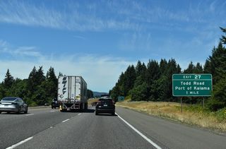 The succeeding exit along Interstate 5 north is with Todd Road just outside the Kalama city limits.