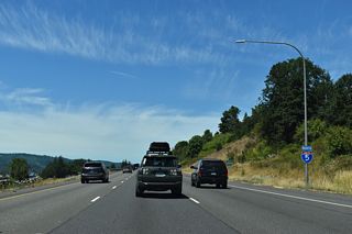 The hills to the northwest of Kalama are in Oregon.