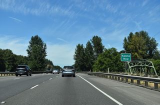 Interstate 5 crosses the Kalama River between the BNSF Railroad and Meeker Drive (Historic U.S. 99/830).