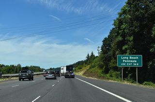 SR 432 provides a bypass of Kelso and Longview west to SR 4, which travels west to U.S. 101 near Long Island. Long Beach is 16 miles further west along the Pacific Ocean.
