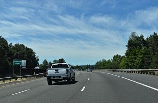Interstate 5 crosses the Coweeman River three times in Kelso.