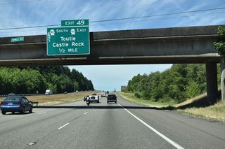 SR 411 follows the Cowlitz River north 13.48 miles from SR 432 in Longview to Exit 49, where SR 504 (Spirit Lake Memorial Highway) east to Toutle begins.