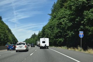 Interstate 5 travels across the Wilkes Hills north to Smokey Valley in Lewis County.