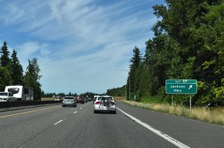 Exit 57 departs from I-5 northbound at milepost 57 and the Lewis County line. Following the pre-1950s route of U.S. 99, Jackson Highway travels northeast from Rogers Road to SR 505 east of Toledo.