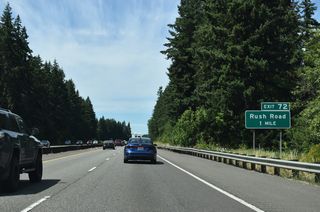 Rush Road extends north from 2nd Avenue E in the city of Napavine to a diamond interchange (Exit 72) with I-5/U.S. 12.