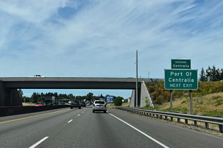 Interstate 5 enters the city of Centralia at the Art Lehman Drive over crossing.  According to the city&#039;s website, Centralia was founded in 1875 by a former slave named--believe it or not--George Washington.