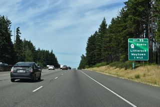 SR 121 (Maytown Road) connects with Interstate 5 at Exit 95 to the west of the unincorporated community of Maytown.