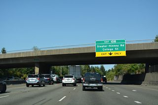 Lily Road spans Interstate 5 north from Pacific Avenue (Old SR 510) to Martin Way (Historic U.S. 99/410) just ahead of the distributor roadway at Exit 108.