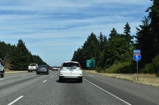 Interstate 5 leaves the city of Lacey east from Exit 111.