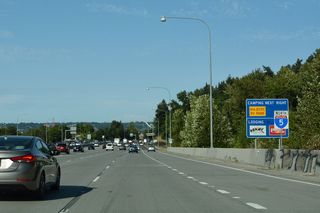 Interstate 5 confirming marker posted next to McKinley Park in Tacoma.