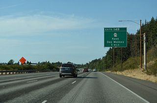 The loop ramp at Exit 149 B was eliminated during 2021-25 construction to accommodate the Veterans Drive extension. The loop ramp at the parclo interchange within the city of Kent joining SR 516 (Kent Des Moines Road) east to I-5 north remains.