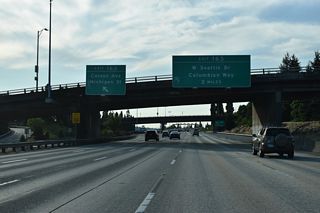 Left Exit 162 for Corson Avenue south to Michigan Street separates from I-5 north at the Albro Place overpass. Michigan Street angles southwest to the 1st Avenue Bridge (SR 99) and E Marginal Way.