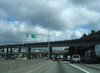 Passing underneath the flyover ramps at the West Seattle Bridge interchange. The West Seattle Bridge was constructed between 1981 and 1984 ("West Seattle Bridge, 2010).