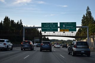 SR 104 follows NE 205th Street west to Edmonds Way in Edmonds. Downtown Edmonds lies 4.67 miles to the northwest at SR 524 (Main Street).